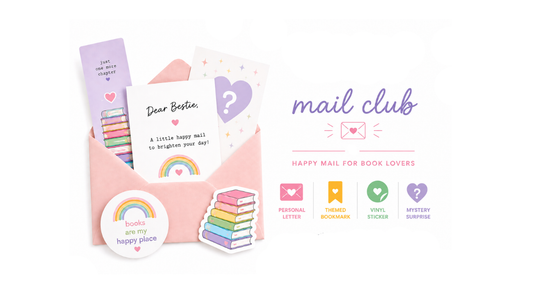 A book themed surprise snail mail set from Milabell Paper Co.