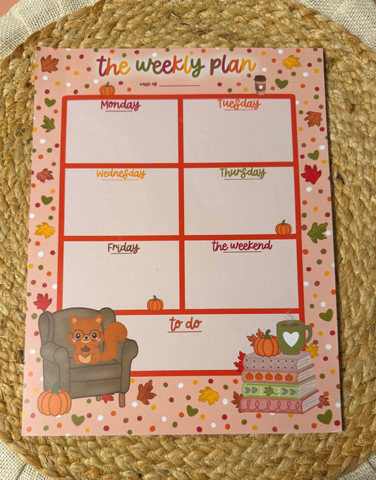 Autumn Chapters Pumpkin Spice Latte weekly planner by Milabell Paper Co.