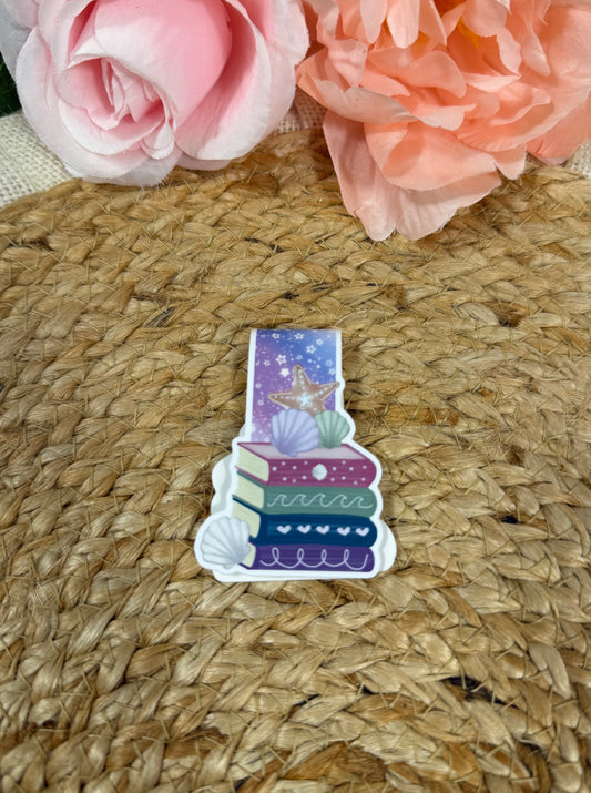 Beach Books magnetic bookmark featuring original Milabell Paper Co. artwork.