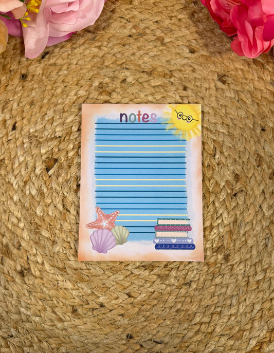 Beach Books Notepad featuring original Milabell Paper Co. artwork.