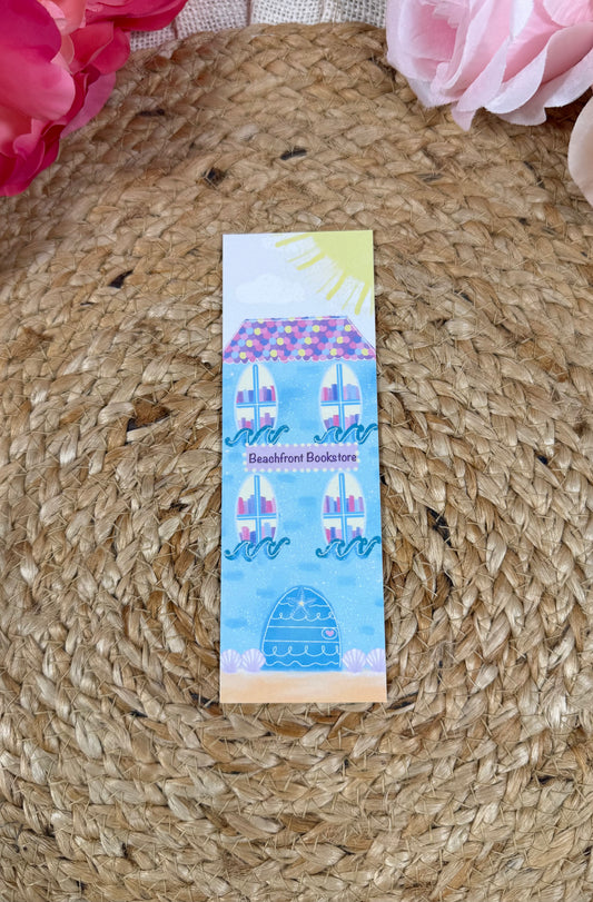 Beach Bookstore Bookmark featuring original Milabell Paper Co. artwork.