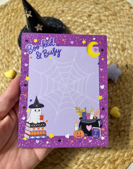 Boo-ked & Busy Halloween notepad by Milabell Paper Co.