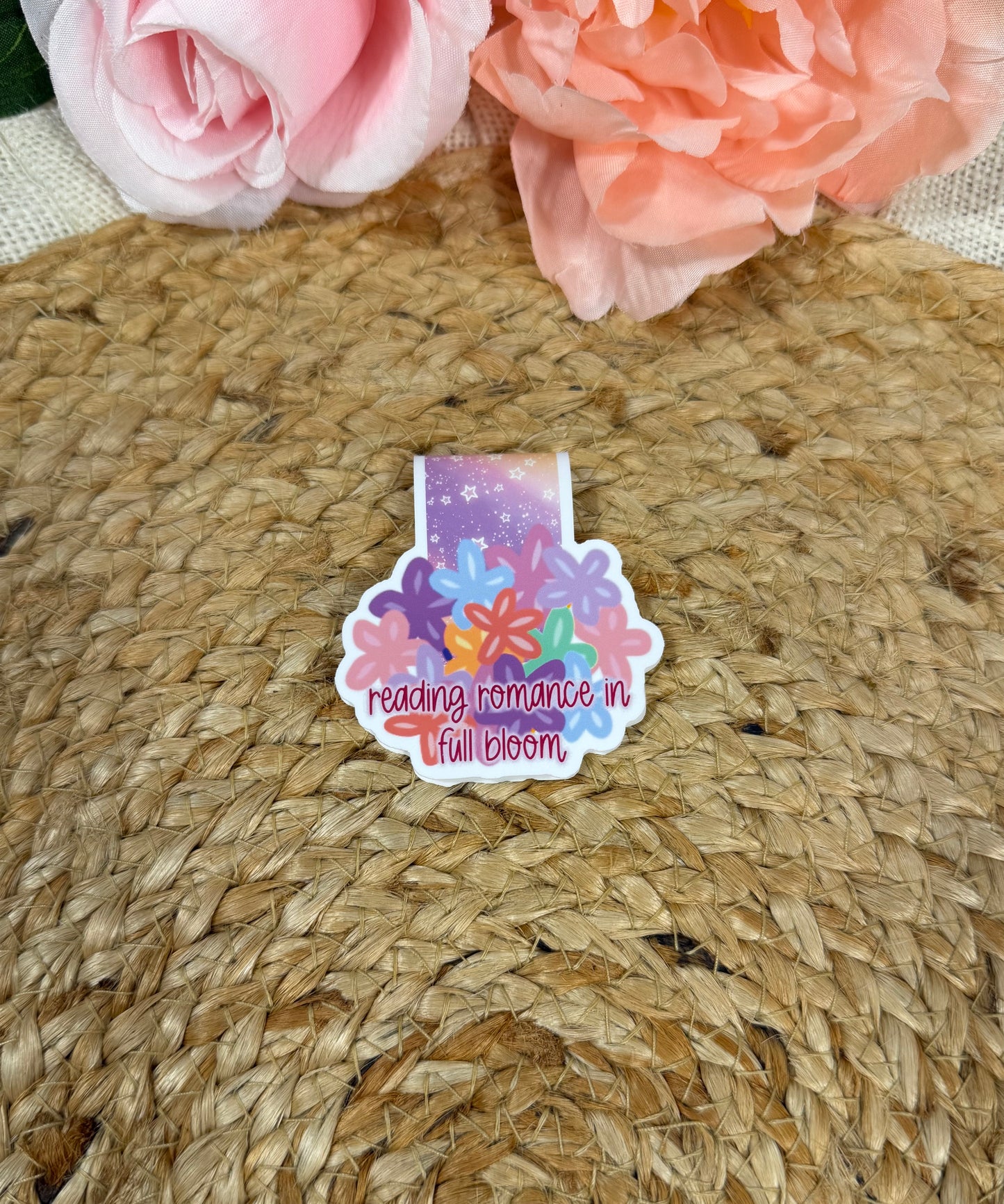 Flower Cup magnetic bookmark featuring original Milabell Paper Co. artwork.