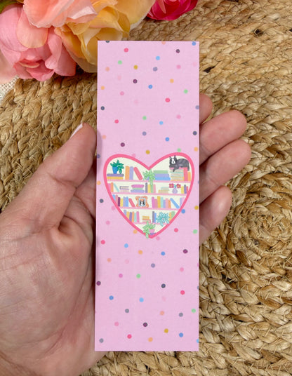 Kitty's Library Bookmark held in hand.