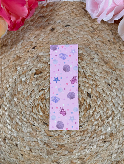 Pink Shores Bookmark featuring original Milabell Paper Co. artwork.