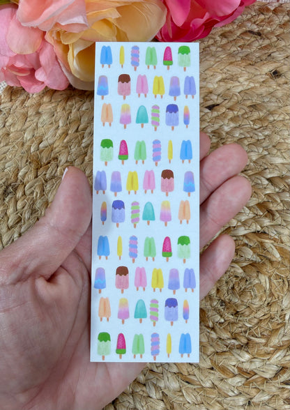 Popsicle Party Bookmark held in hand.