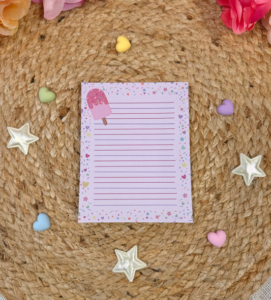 Popsicle Party Notepad featuring original Milabell Paper Co. artwork.