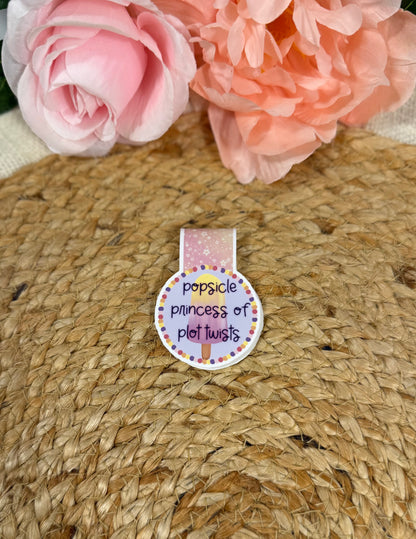 Popsicle Princess magnetic bookmark featuring original Milabell Paper Co. artwork.