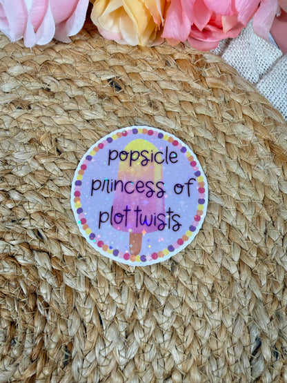 Popsicle Princess Vinyl Sticker in Vinyl Star Holographic finish featuring original Milabell Paper Co. artwork.