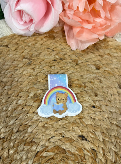 Rainbow magnetic bookmark featuring original Milabell Paper Co. artwork.