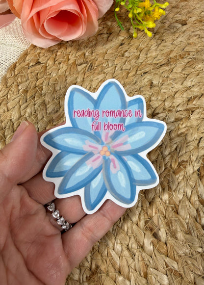 Close-up of the Romance Flower Vinyl Sticker in Vinyl Glossy finish held in hand.
