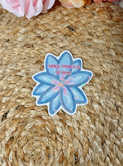 Romance Flower Vinyl Sticker in Vinyl Star Holographic finish featuring original Milabell Paper Co. artwork.
