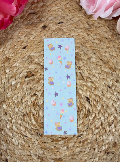 Sweet Tooth Teddy Bookmark featuring original Milabell Paper Co. artwork.