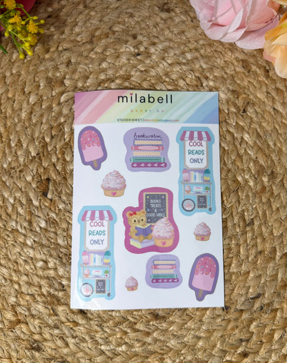 Sweet Tooth Teddy Sticker Sheet in Vinyl Glossy finish featuring original Milabell Paper Co. artwork.