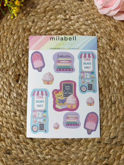 Sweet Tooth Teddy Sticker Sheet in Vinyl Matte finish featuring original Milabell Paper Co. artwork.
