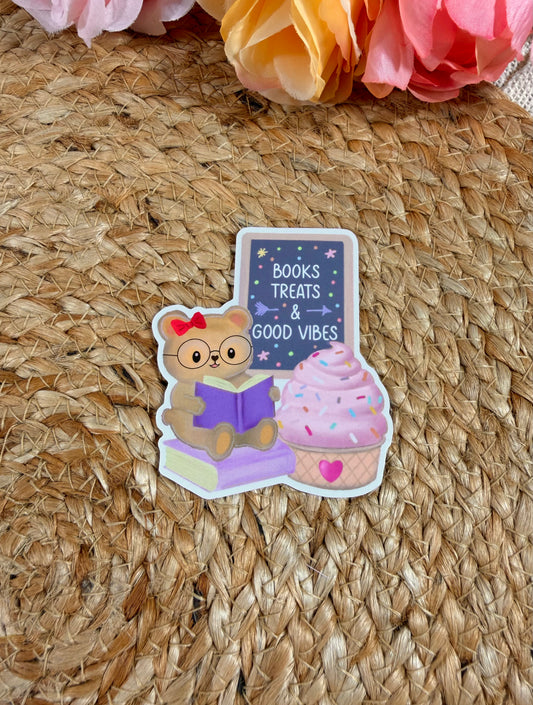 Sweet Tooth Teddy Vinyl Sticker in Vinyl Glossy finish featuring original Milabell Paper Co. artwork.